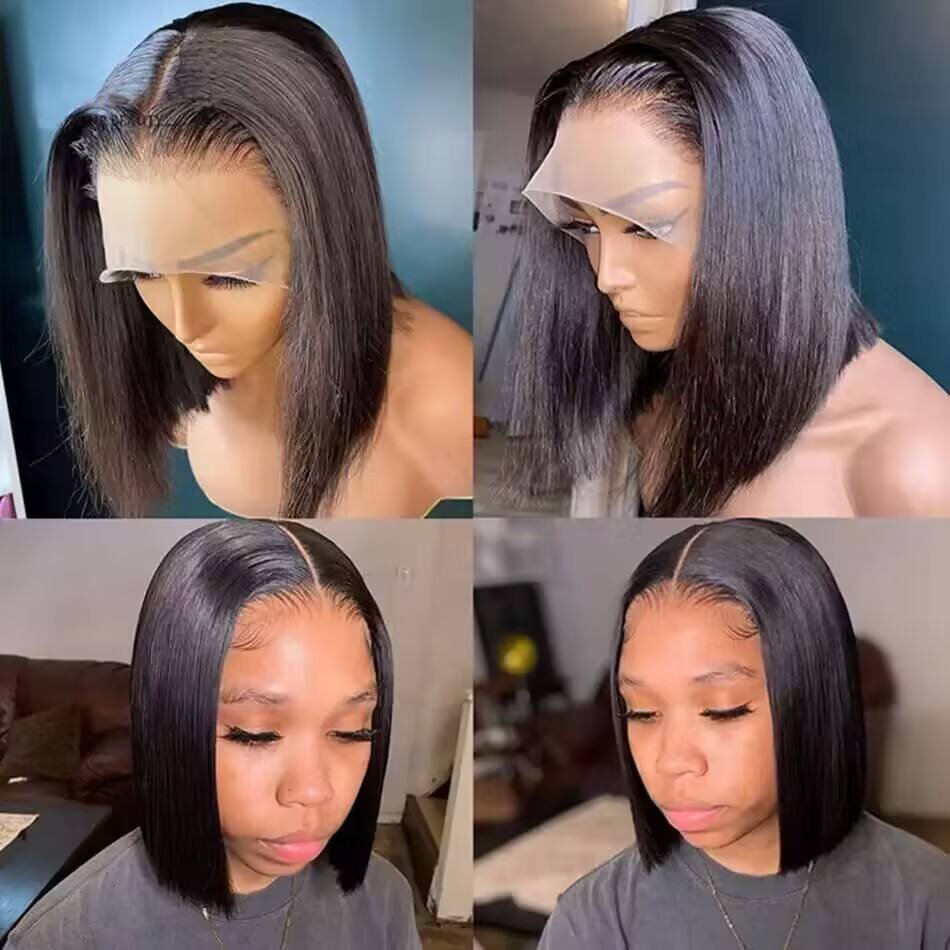 Wholesale Peruvian Short Bob Glueless Wigs Human Hair Lace Front Wigs For Black Women Straight Hd Lace Frontal Wigs Human Hair