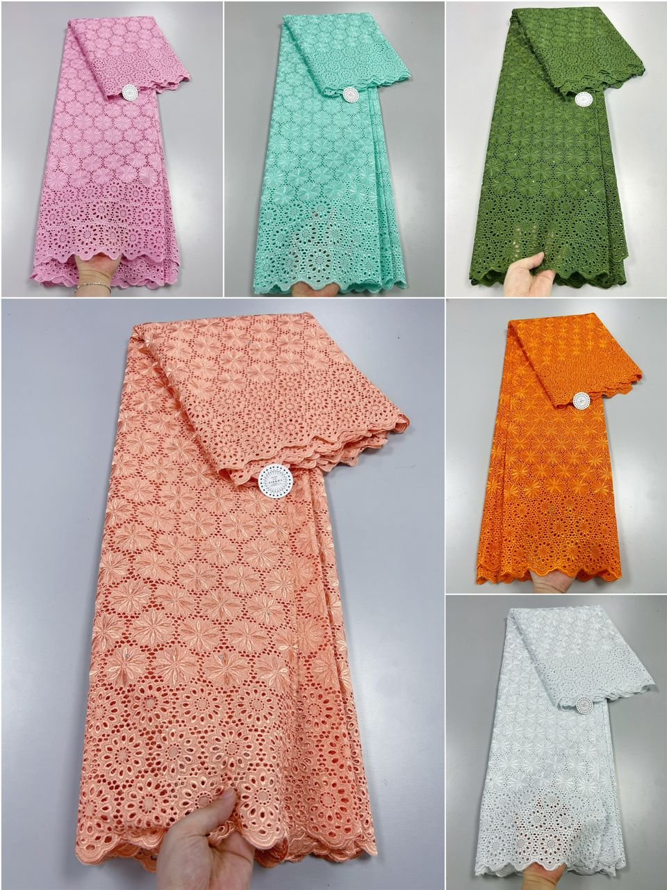 Wholesale price dry lace fabric african 2024 lace swiss lace 100% cotton embroidery fabric