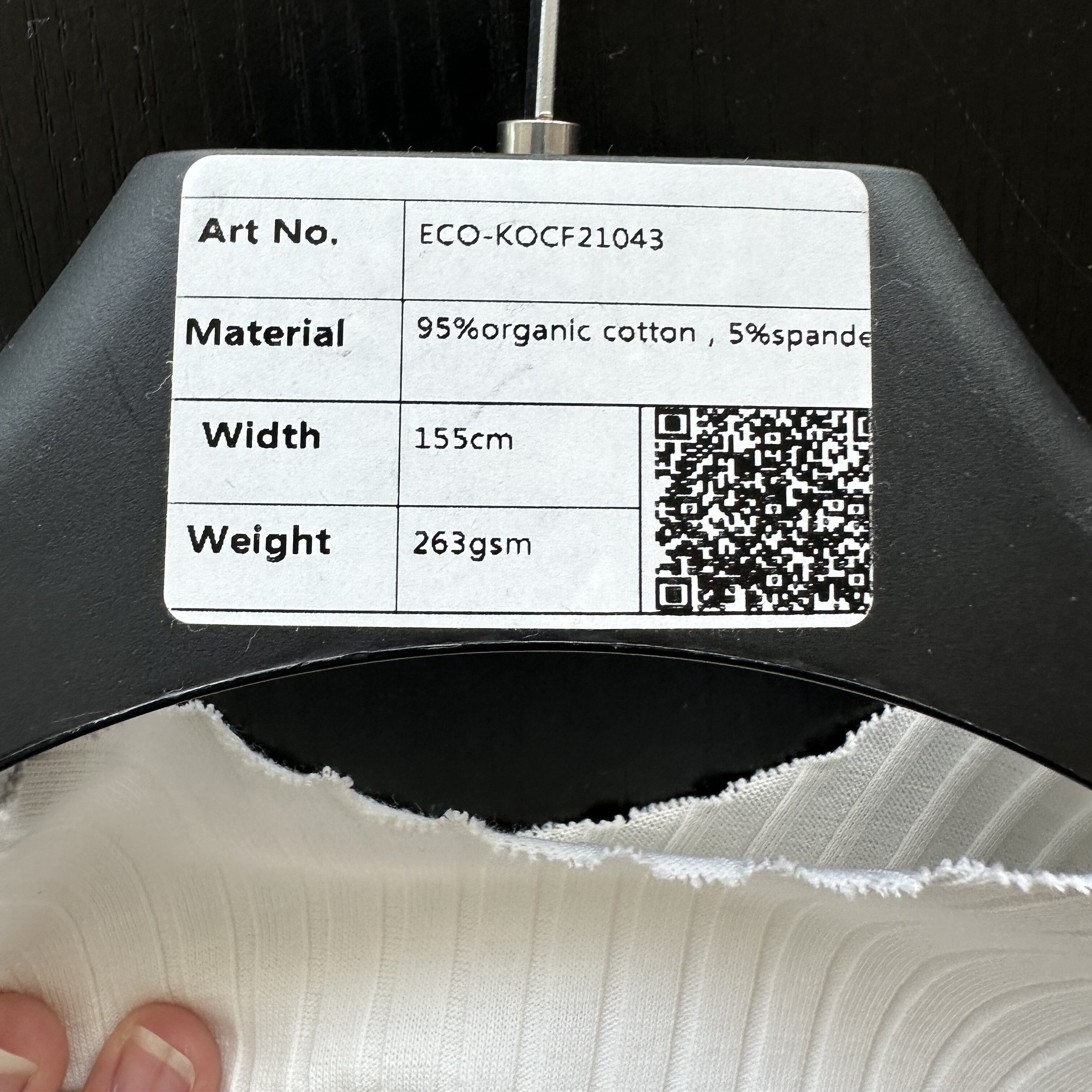 high quality organic cotton elastic rib