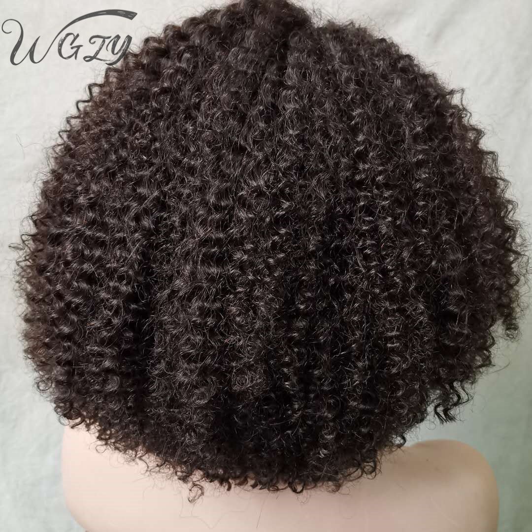 Factory Cheap Sale Afro Kinky Curly Vrigin Brazilian Human Hair Full Lace Wigs, Short Wig Afro Kinky Curly For Black Women