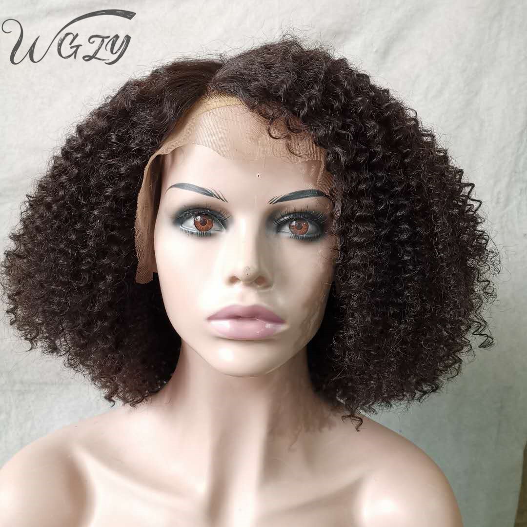 Factory Cheap Sale Afro Kinky Curly Vrigin Brazilian Human Hair Full Lace Wigs, Short Wig Afro Kinky Curly For Black Women