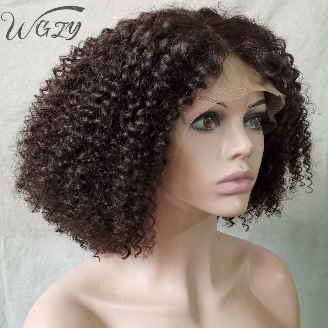 Factory Cheap Sale Afro Kinky Curly Vrigin Brazilian Human Hair Full Lace Wigs, Short Wig Afro Kinky Curly For Black Women