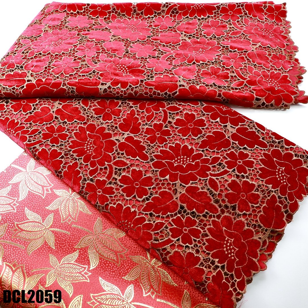 2024 skin friendly soft cord guipure lace velvet embroidery african lace fabric for wedding bridal dress Ghana lace