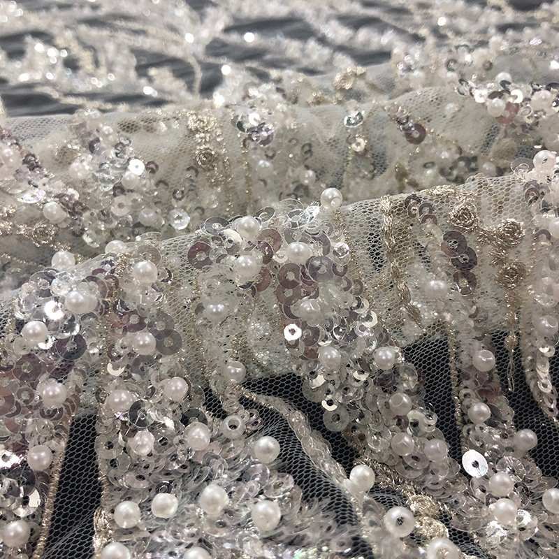 Wedding Dress Embroidery Tulle Bridal Wholesale Beaded Luxury Lace Fabric