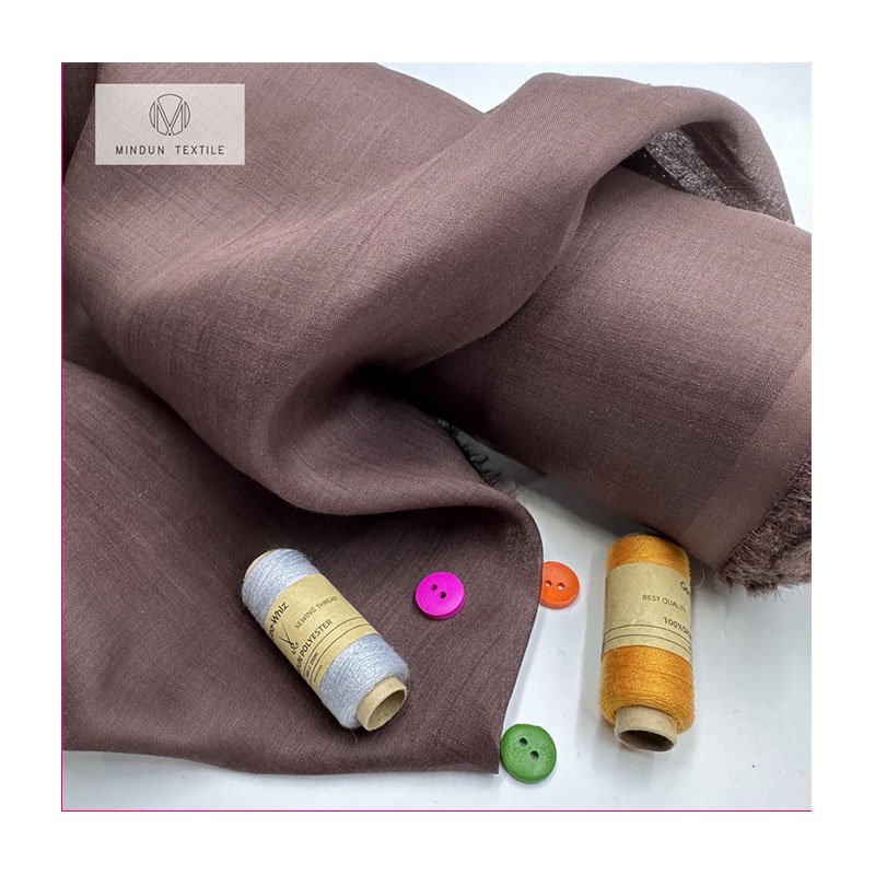 Mindun Plain Color Eco Friendly Natural Women Blouse Bed Wholesale Ramie Natural Fiber Fabric For Dress Bedding