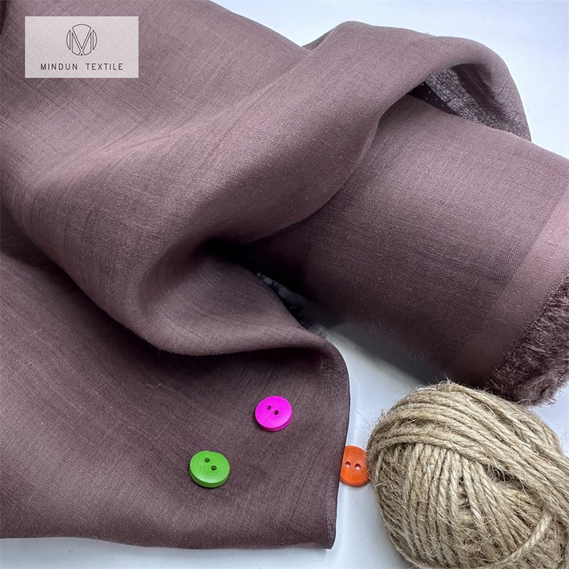 Mindun Plain Color Eco Friendly Natural Women Blouse Bed Wholesale Ramie Natural Fiber Fabric For Dress Bedding
