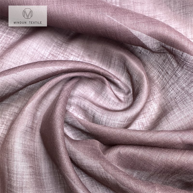 Mindun Plain Color Eco Friendly Natural Women Blouse Bed Wholesale Ramie Natural Fiber Fabric For Dress Bedding