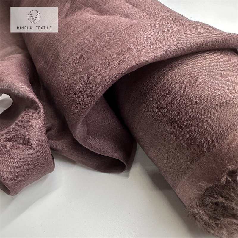 Mindun Plain Color Eco Friendly Natural Women Blouse Bed Wholesale Ramie Natural Fiber Fabric For Dress Bedding