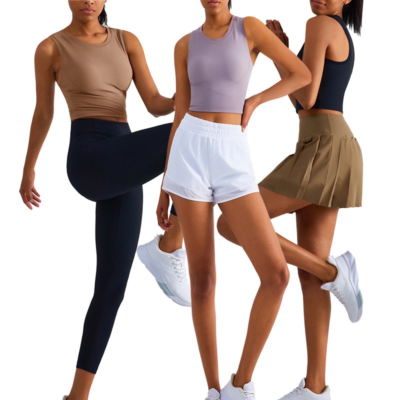 ADWX1506 Women's Custom Logo Yoga & Running Fitness Tank Top Wholesale Seamless Elastic Rib-Knit Vest Plus Size Sleeveless Tops