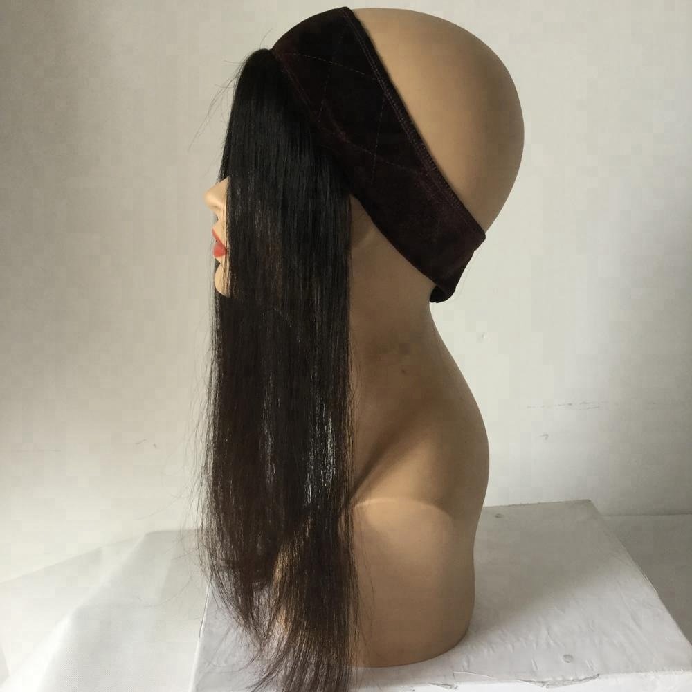 LN01 Stock I band European Remy human hair wholesale price head lace front grip Bandit Hair extension