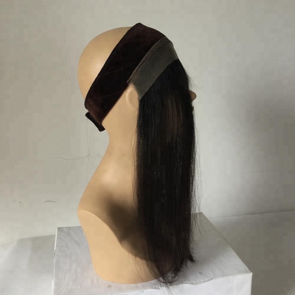 LN01 Stock I band European Remy human hair wholesale price head lace front grip Bandit Hair extension