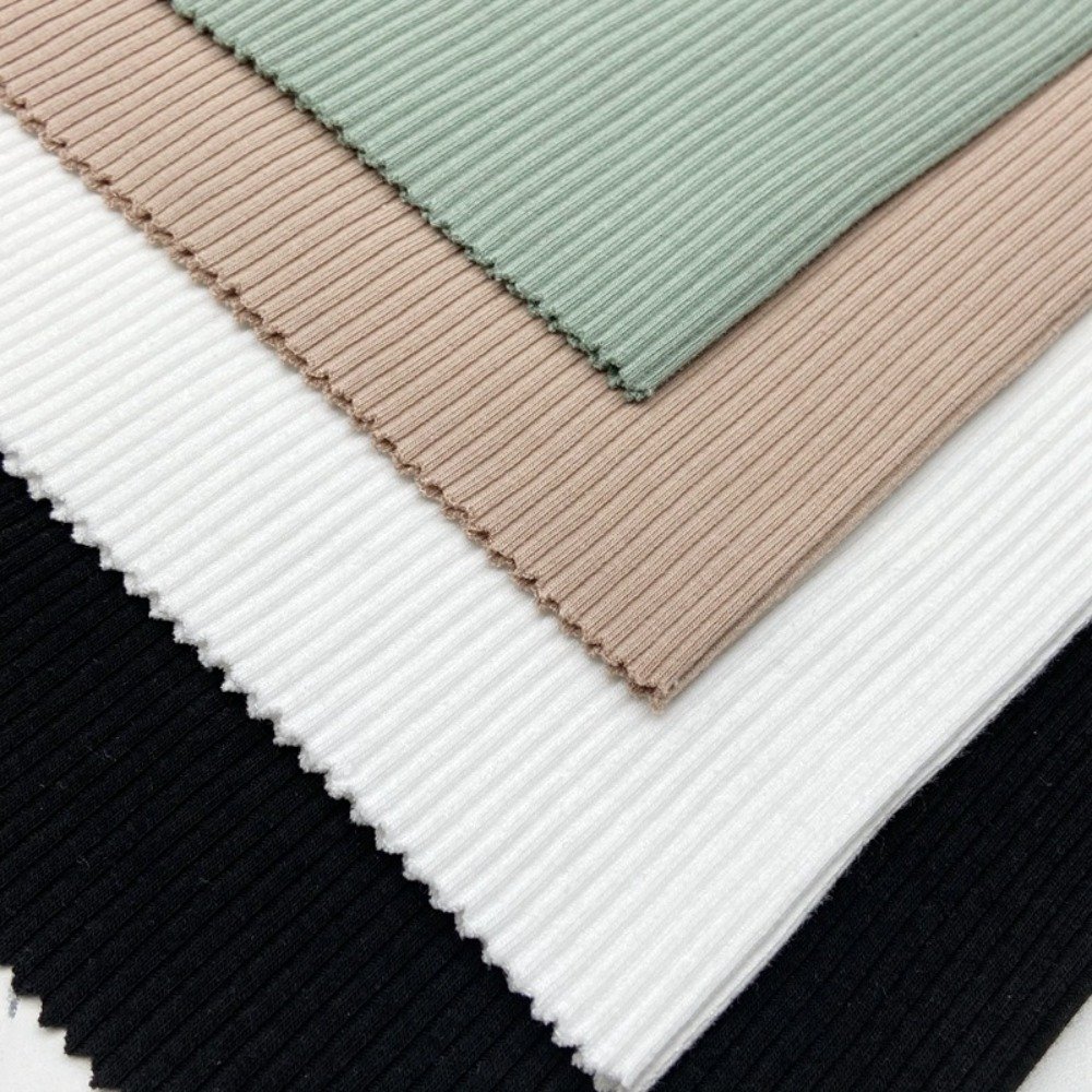 95% rayon 5% spandex raw material 290GSM2*2 viscose rib fabric winter cardigan underwear fabric