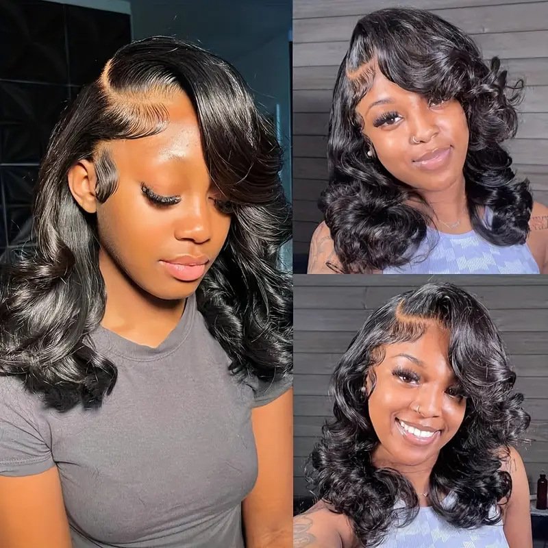 Lace Bob Wig Female Black Short Curly Hair Afro Fluffy Natural Daily Full-head Wig For Black Women