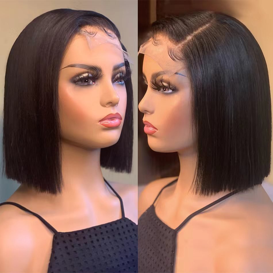 Wholesale 13x4 Short Straight Bob Wigs Human Hair Lace Front Wigs Raw Vietnamese Hair Gluless HD Lace Frontal Wigs Black Women