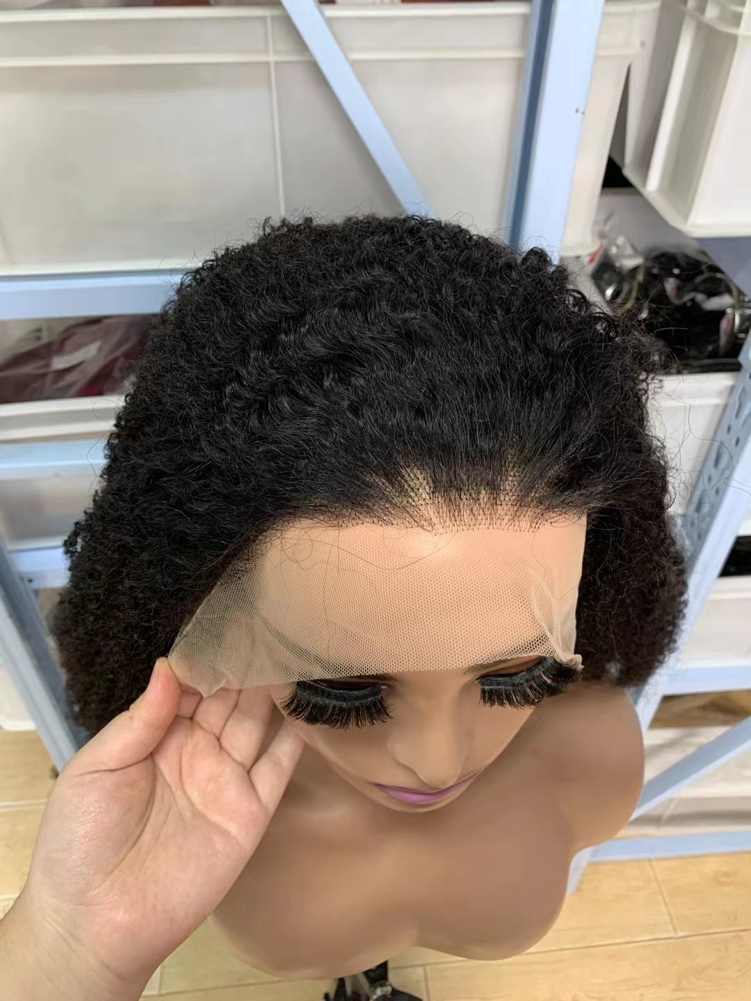 Brazilian Virgin Human Hair 150 180 Density HD transparent 13x4 Lace Frontal afro kinky Wigs Wholesale Lace Wig for Black woman