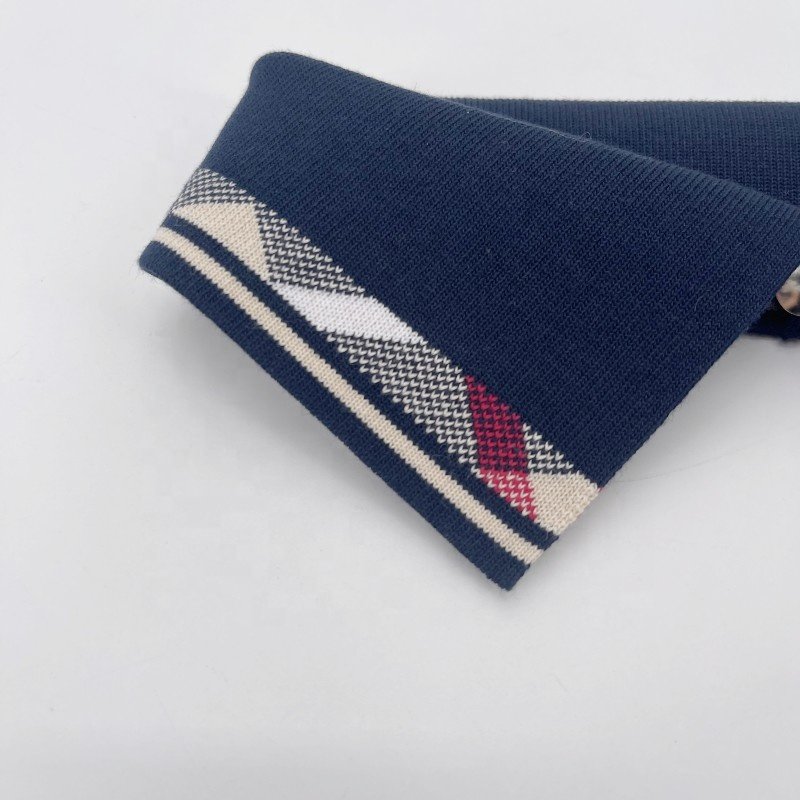95% cotton 5% spandex jacquard collar rib, Neckline Knitting Rib use on Polo Shirt