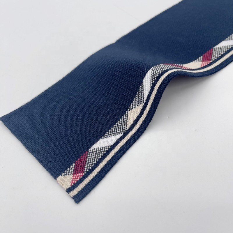 95% cotton 5% spandex jacquard collar rib, Neckline Knitting Rib use on Polo Shirt