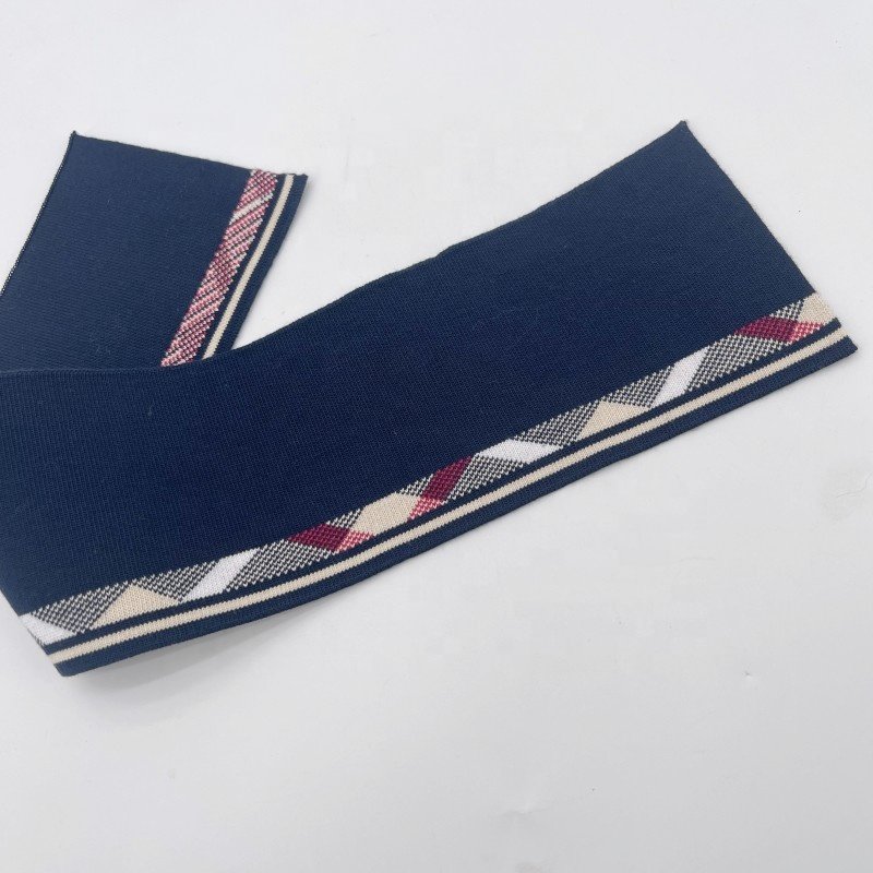 95% cotton 5% spandex jacquard collar rib, Neckline Knitting Rib use on Polo Shirt