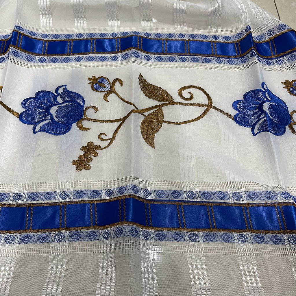 hot selling luxury style turkish embroidery fabric 100% polyester fabric curtain for living room