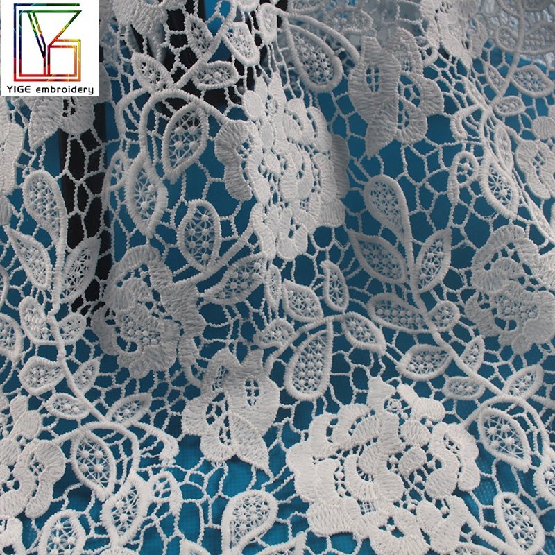 White African bridal wedding decoration materials Guipure Lace Fabric Nigerian Cord Embroidery Lace Fabric