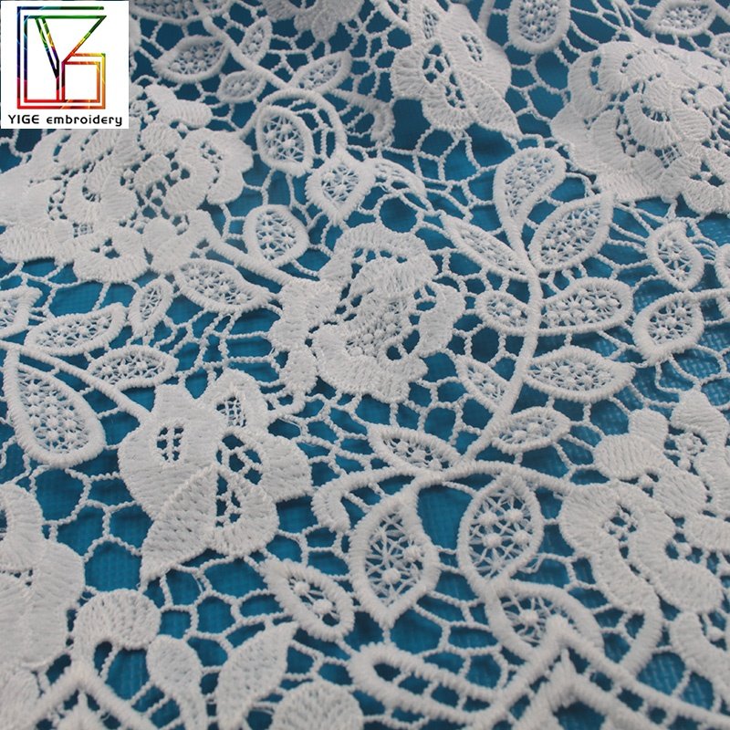 White African bridal wedding decoration materials Guipure Lace Fabric Nigerian Cord Embroidery Lace Fabric