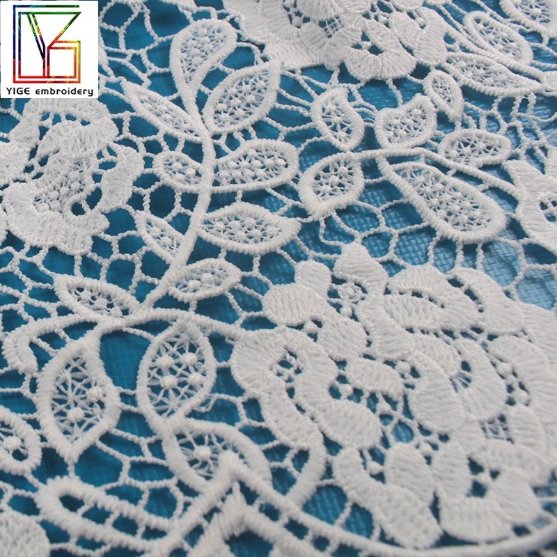 White African bridal wedding decoration materials Guipure Lace Fabric Nigerian Cord Embroidery Lace Fabric