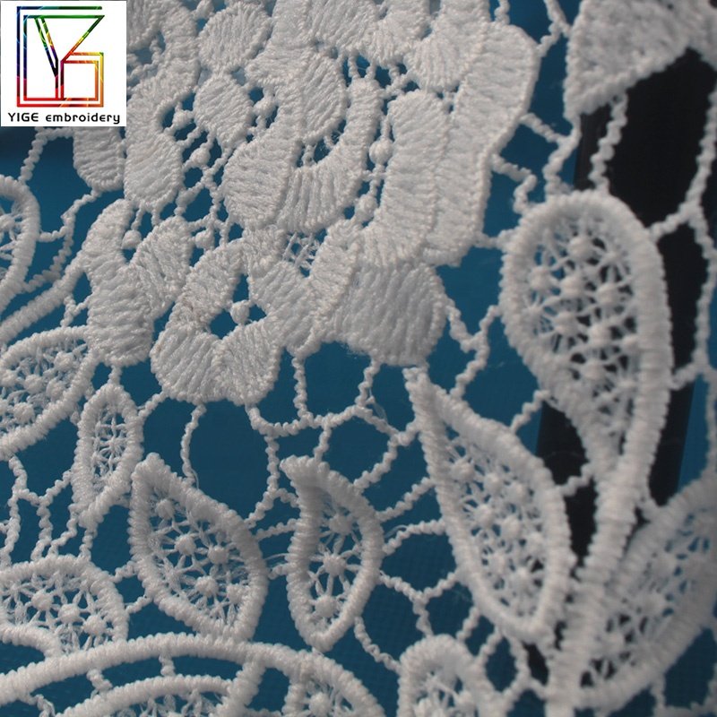 White African bridal wedding decoration materials Guipure Lace Fabric Nigerian Cord Embroidery Lace Fabric