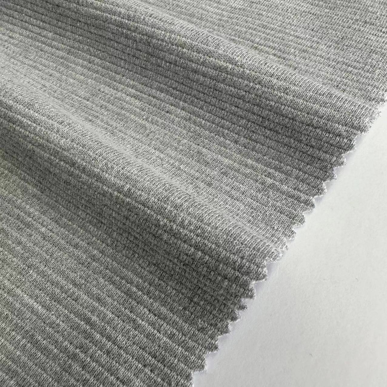 factory direct knit 60%Cotton 40%polyester stripe fabric solid CVC ottoman rib fabric for trousers and sportswear
