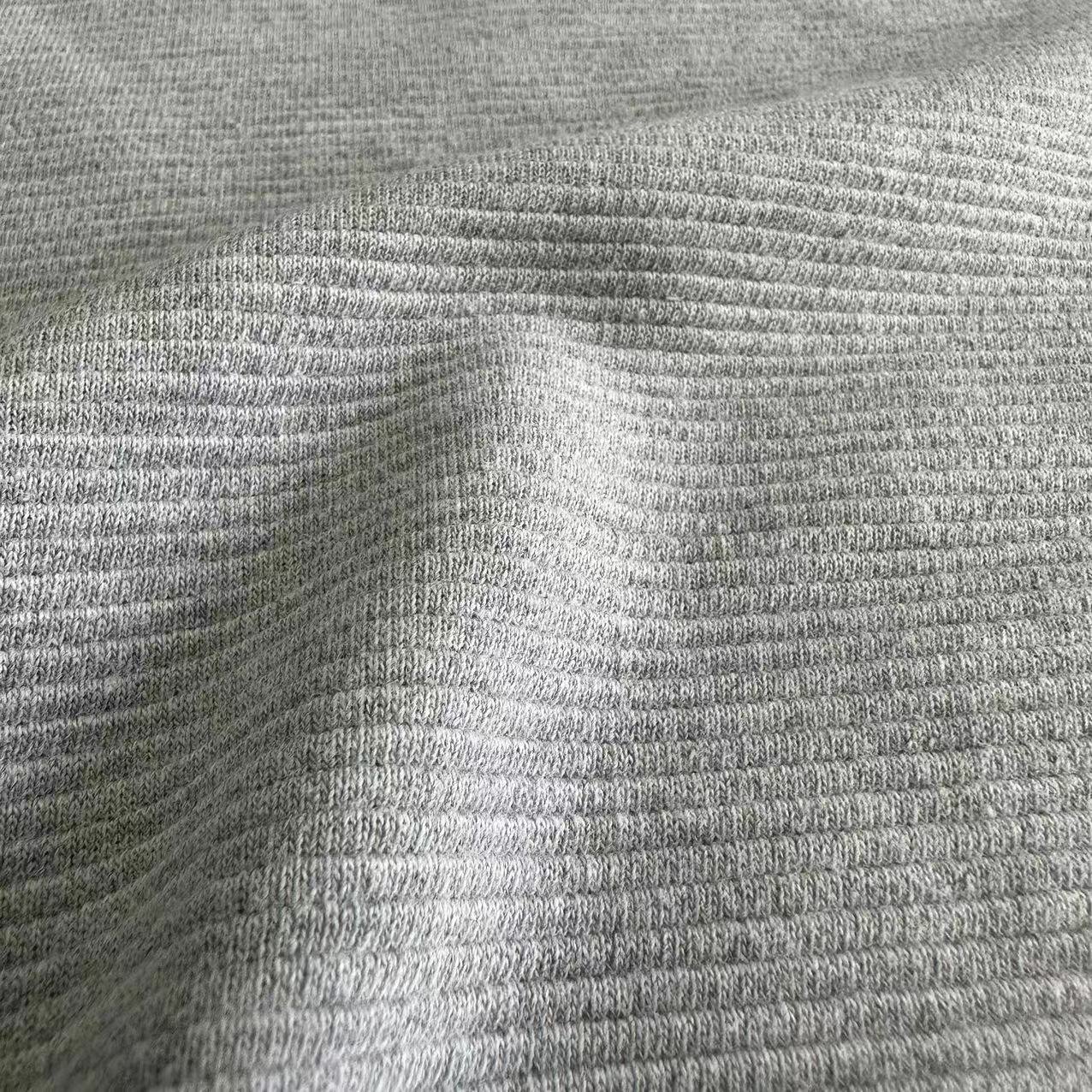 factory direct knit 60%Cotton 40%polyester stripe fabric solid CVC ottoman rib fabric for trousers and sportswear