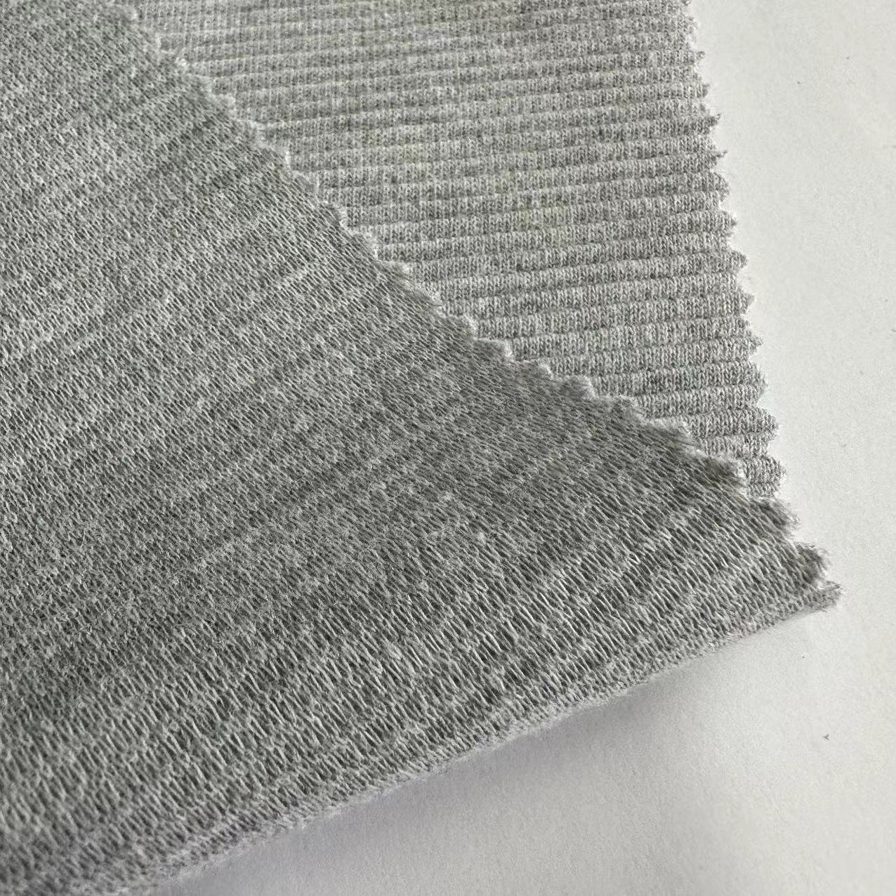 factory direct knit 60%Cotton 40%polyester stripe fabric solid CVC ottoman rib fabric for trousers and sportswear