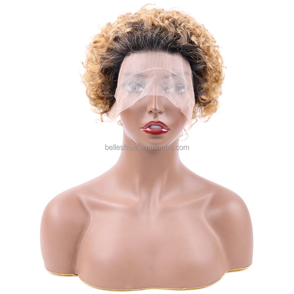 Kinky Deep Curly Water Wave Frontal Virgin Wig For Women Jerry Curly Short Bob 13x1 Lace Front Human Hair Wigs