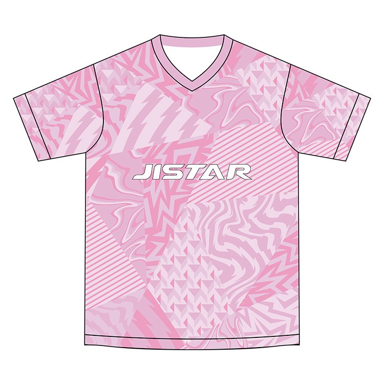 Breathable V-neck Short Sleeve Oversize Football Tops 160grams Casual Pink stripe Printing Plus Size Women's Custom t shirt