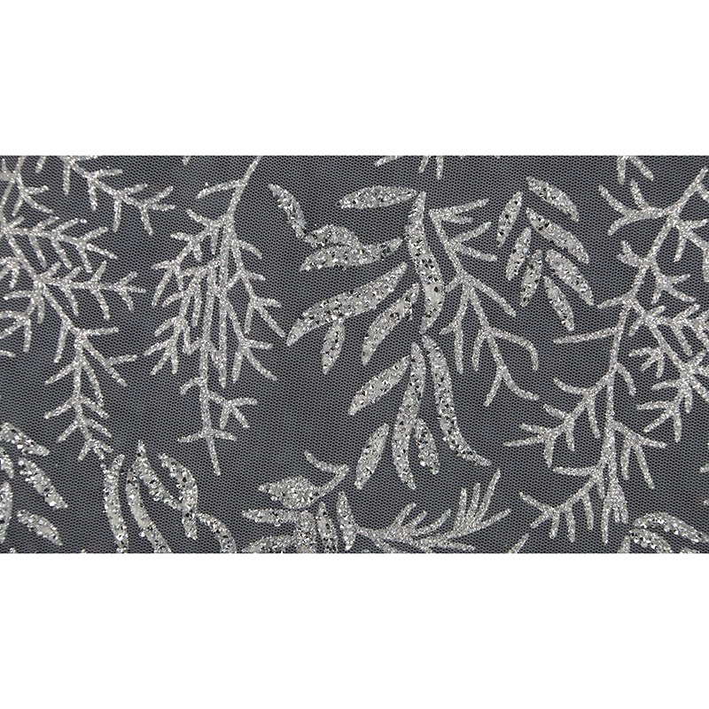 Wholesales Sliver Sequin Lace Fabric Embroidery Voile Lace Fabric for Bridal Wedding Dress