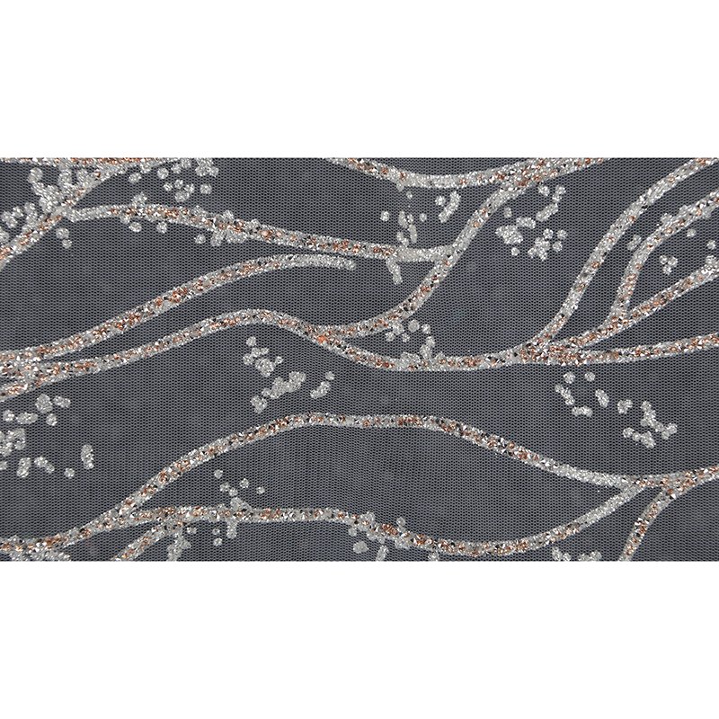 Wholesales Sliver Sequin Lace Fabric Embroidery Voile Lace Fabric for Bridal Wedding Dress