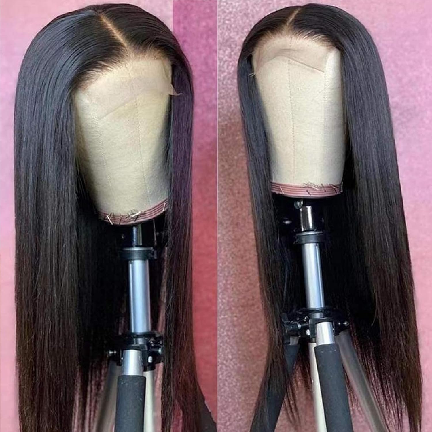 5x5 HD Transparent Lace Front Wigs Human Hair bone straight 180density Raw Remy Hair wear and go Glueless Wig