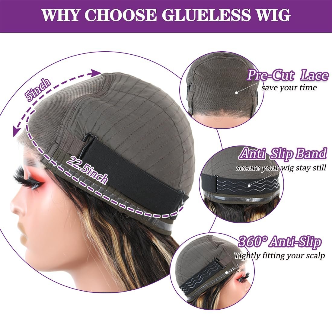 5x5 HD Transparent Lace Front Wigs Human Hair bone straight 180density Raw Remy Hair wear and go Glueless Wig