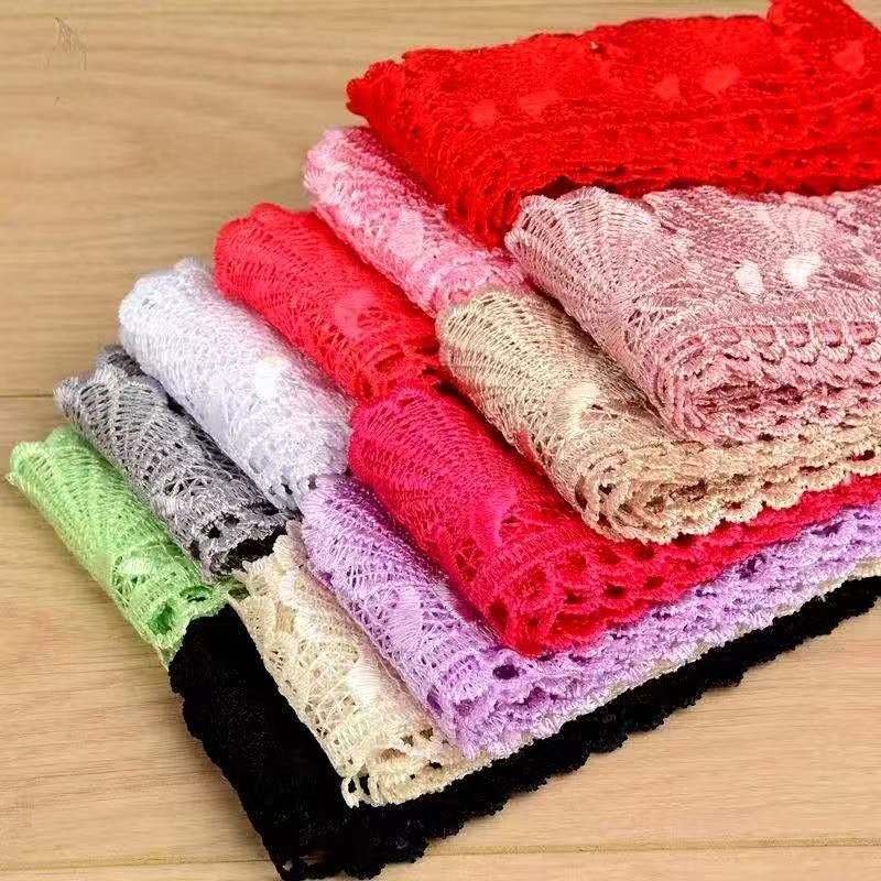 Lace wholesale customize 100% polyester material lace embroidery lace trim