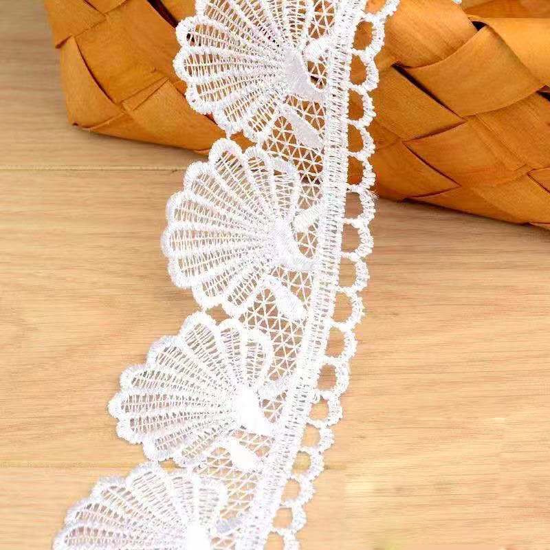Lace wholesale customize 100% polyester material lace embroidery lace trim