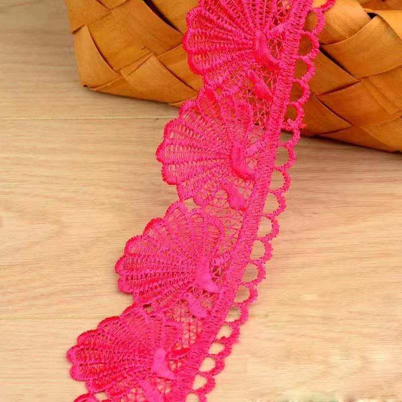 Lace wholesale customize 100% polyester material lace embroidery lace trim