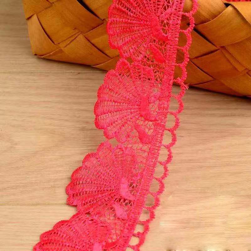 Lace wholesale customize 100% polyester material lace embroidery lace trim