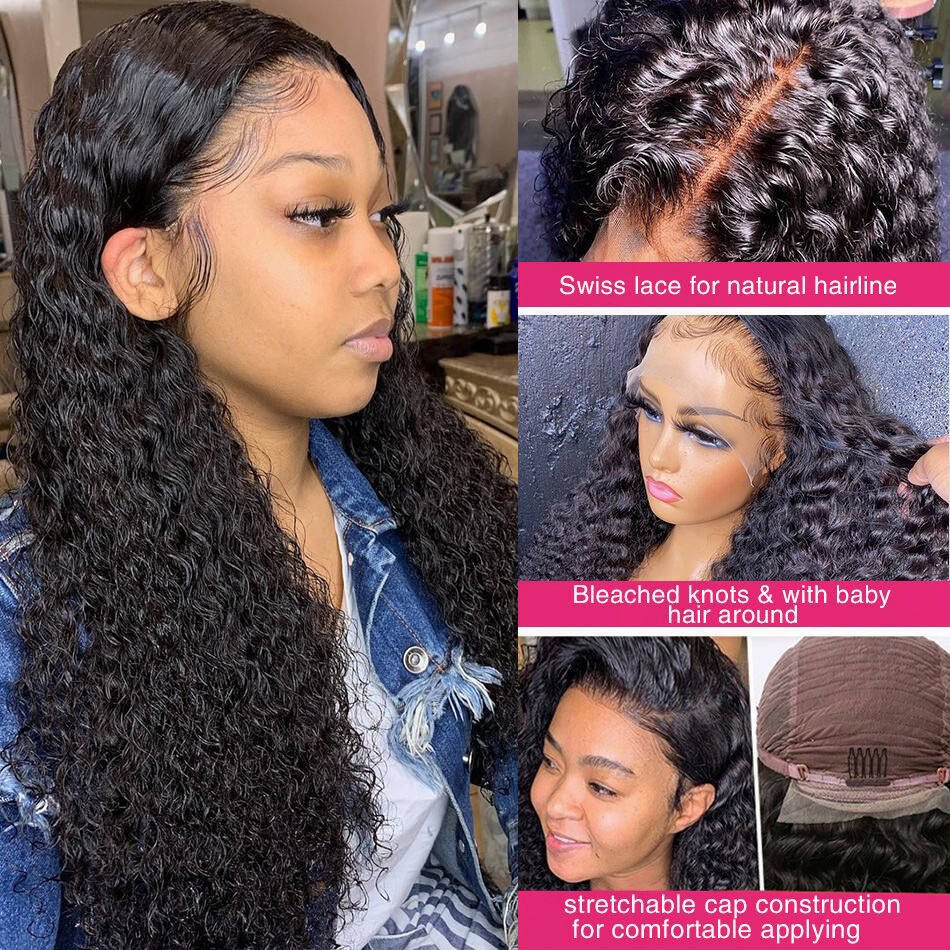 13X6/13X4 Full Frontal Lace Wigs 100% Raw Brazilian Hair Afro Kinky Curly Wig For Black Women Vendor