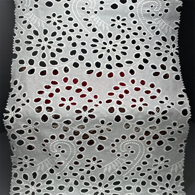 TUTON Custom TC Cotton 135 CM Lace Embroidery Fabric For Dress