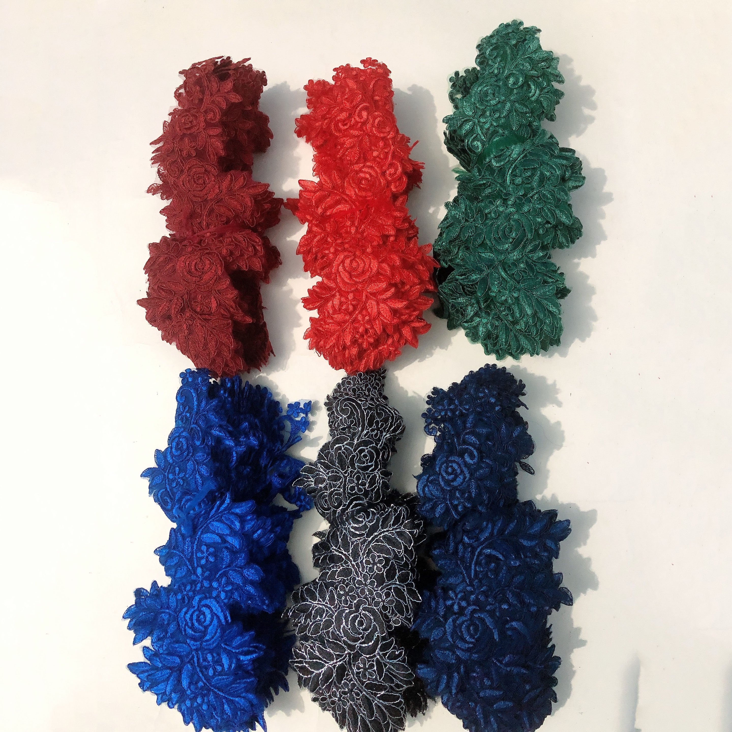 Hot selling sew on multicolor sleeves lace applique for wedding dress LT20433
