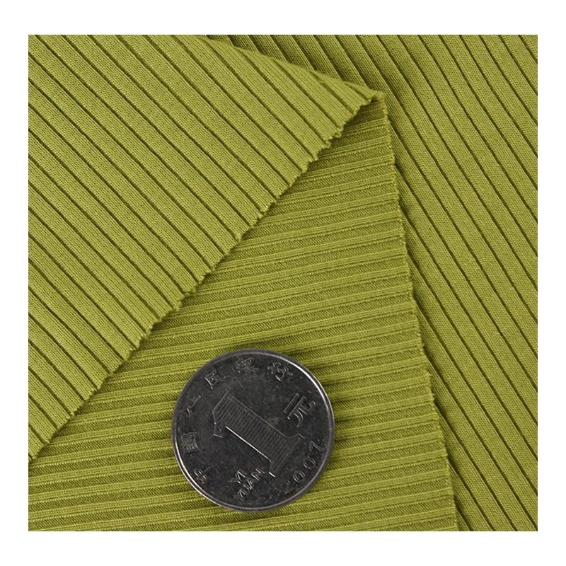 2x2 custom rib cotton knit fabric organic Polyester Rayon Spandex Ribbed Knit Fabric For shirts