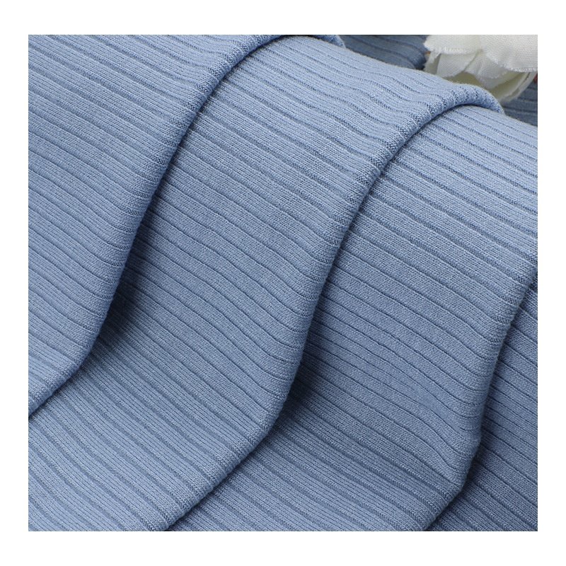 2x2 custom rib cotton knit fabric organic Polyester Rayon Spandex Ribbed Knit Fabric For shirts