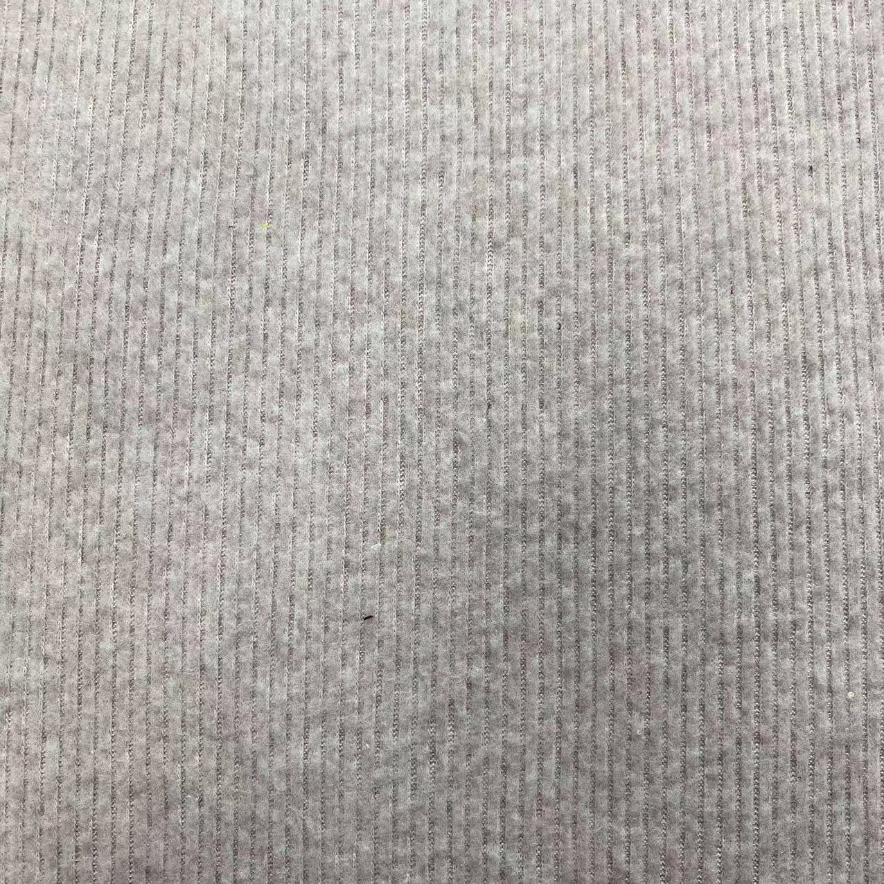 85% Polyester 12% Rayon 3% Spandex 3*2 Rib Loose Knitting Brush Fabric for 2023 Spring and Summer
