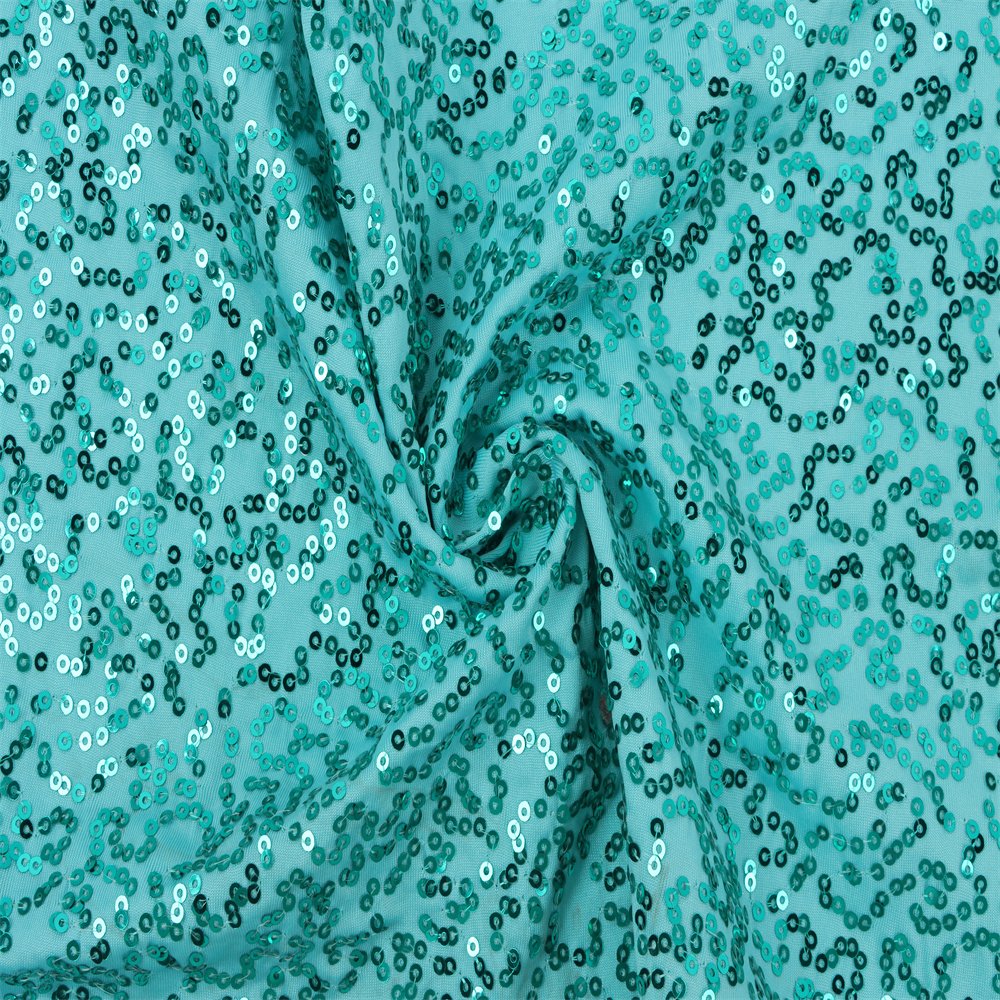 Hot sale golden manufacturer supplier great stretch african mint green embroidery sequin lace fabric for wedding dress