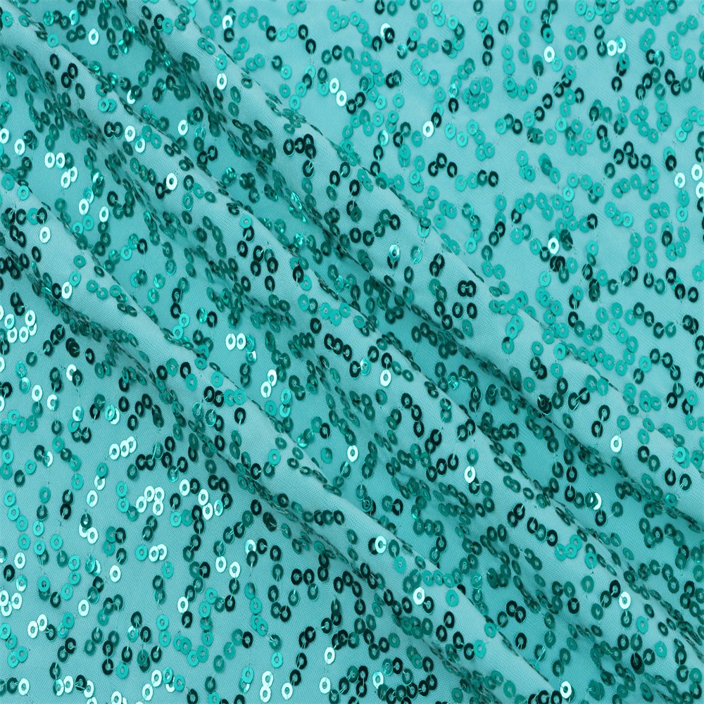 Hot sale golden manufacturer supplier great stretch african mint green embroidery sequin lace fabric for wedding dress