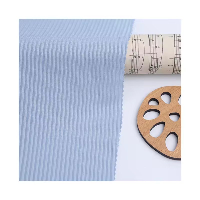 Knitted Ribbed Fabric Polyester Spandex Ribbing 4 Way Stretch Spandex Fabric For Garment Long Sleeve T-Shirt Underwear