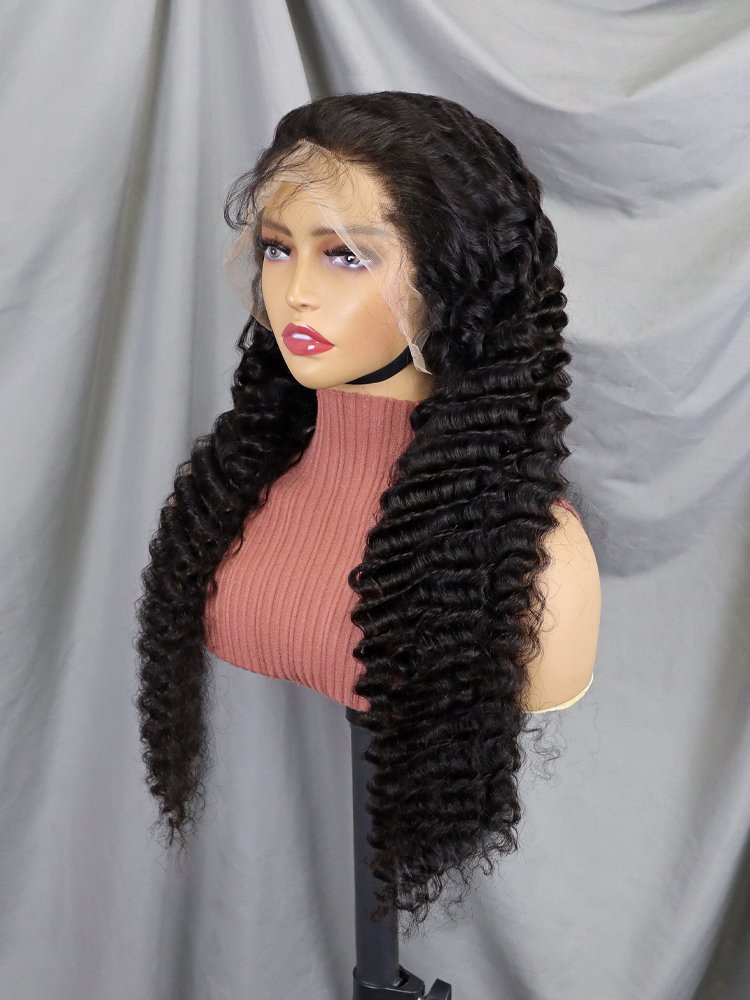 13x4 Transparent Swiss Lace Front Wig Vendor, Raw Vietamese Human Hair Curly Wigs, Full Lace Frontal Wigs For Black Women